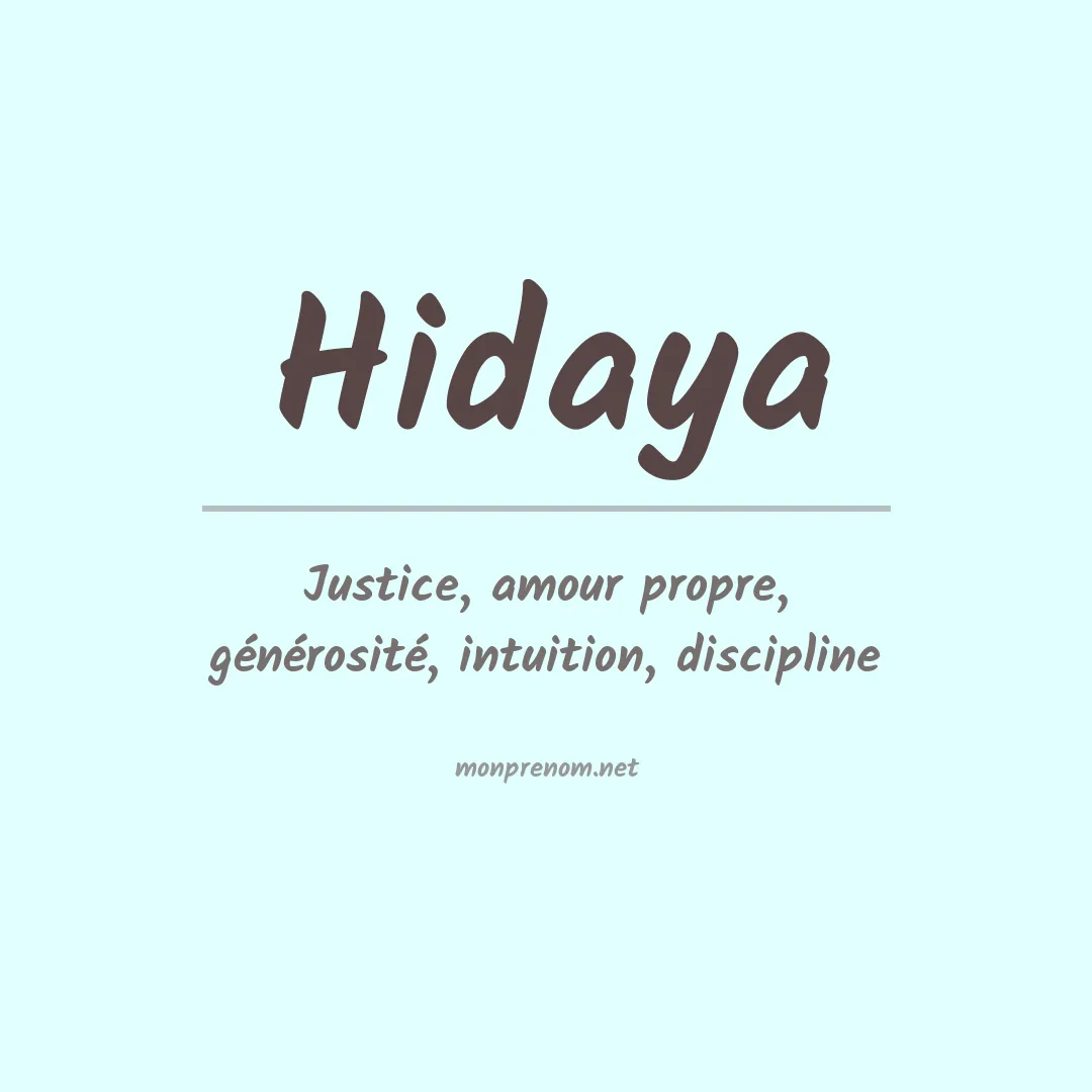 Signification du Prénom Hidaya Signification du Prénom Hidaya