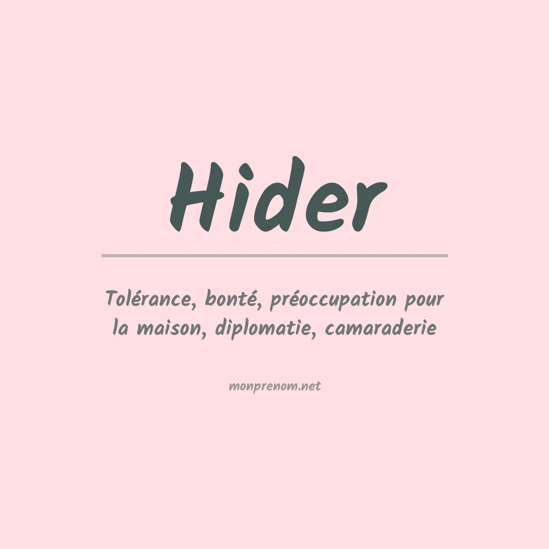 Signification du Prénom Hider