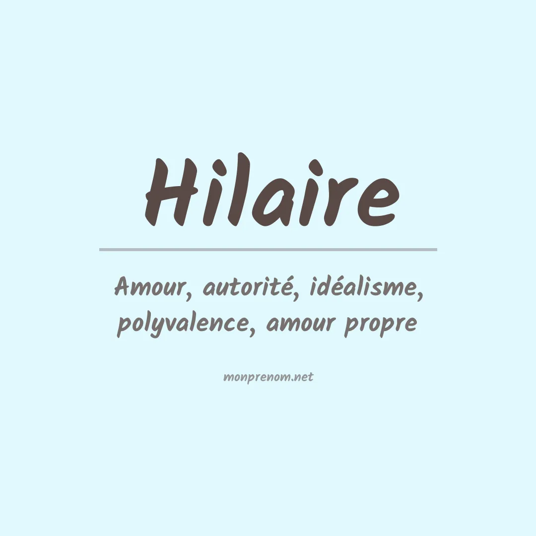 Signification du Prénom Hilaire