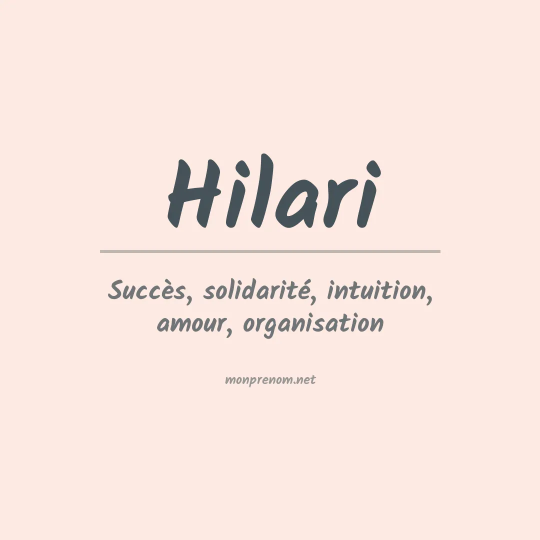 Signification du Prénom Hilari