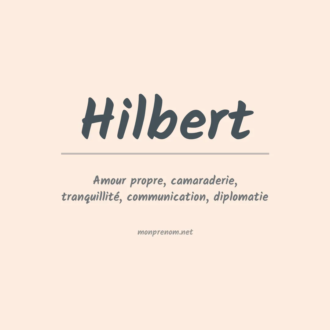 Signification du Prénom Hilbert