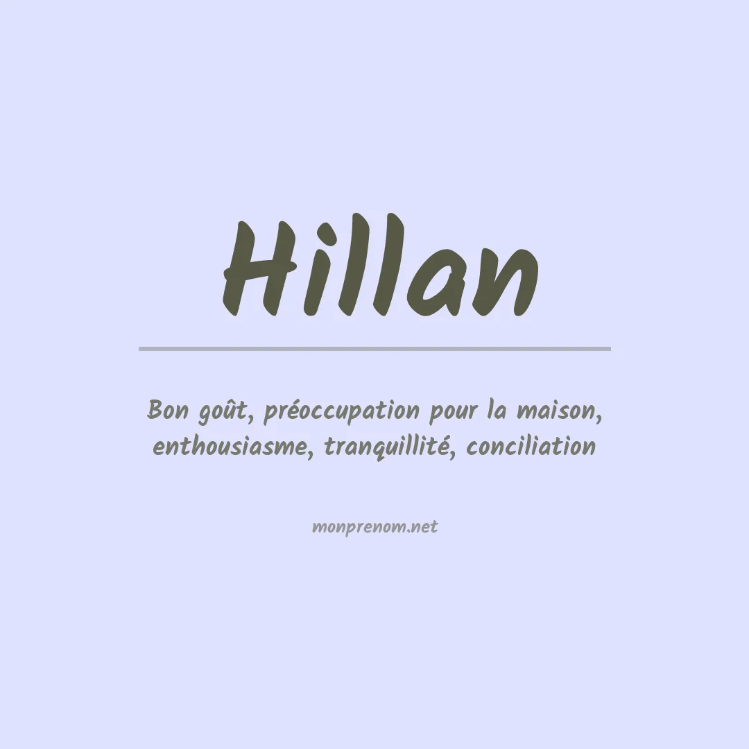 Signification du Prénom Hillan