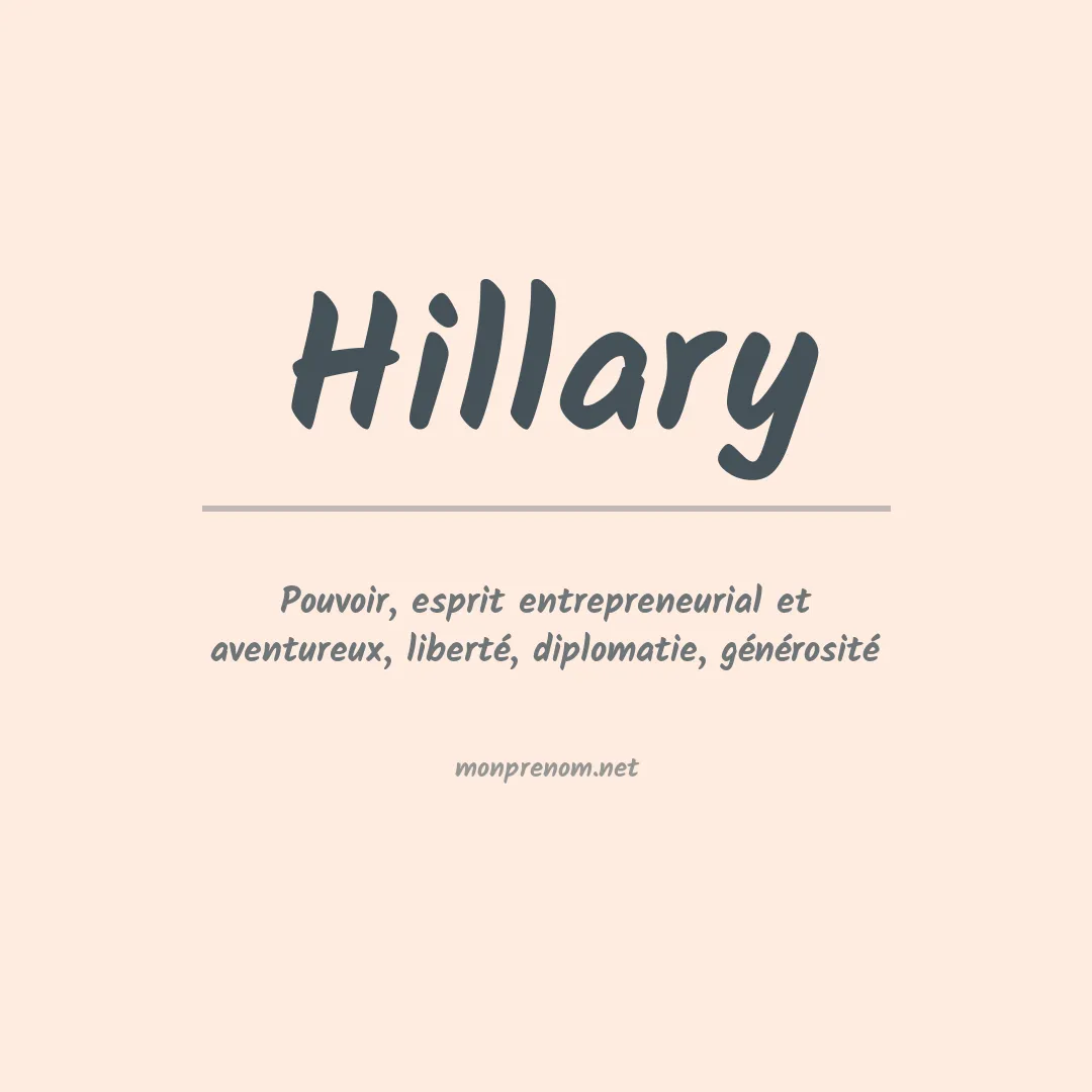 Signification du Prénom Hillary