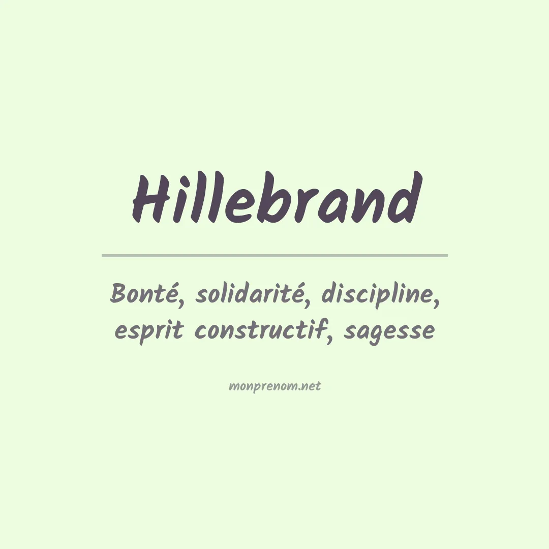 Signification du Prénom Hillebrand