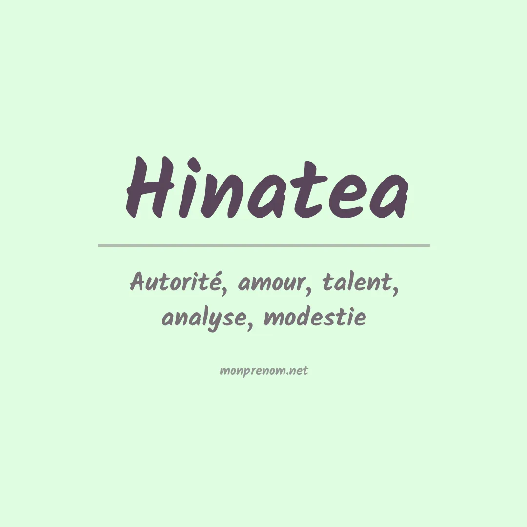 Signification du Prénom Hinatea Signification du Prénom Hinatea