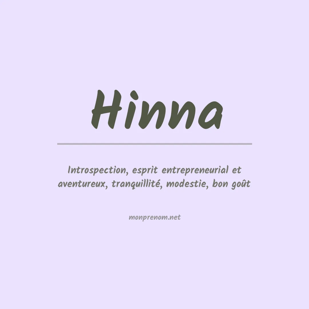 Signification du Prénom Hinna