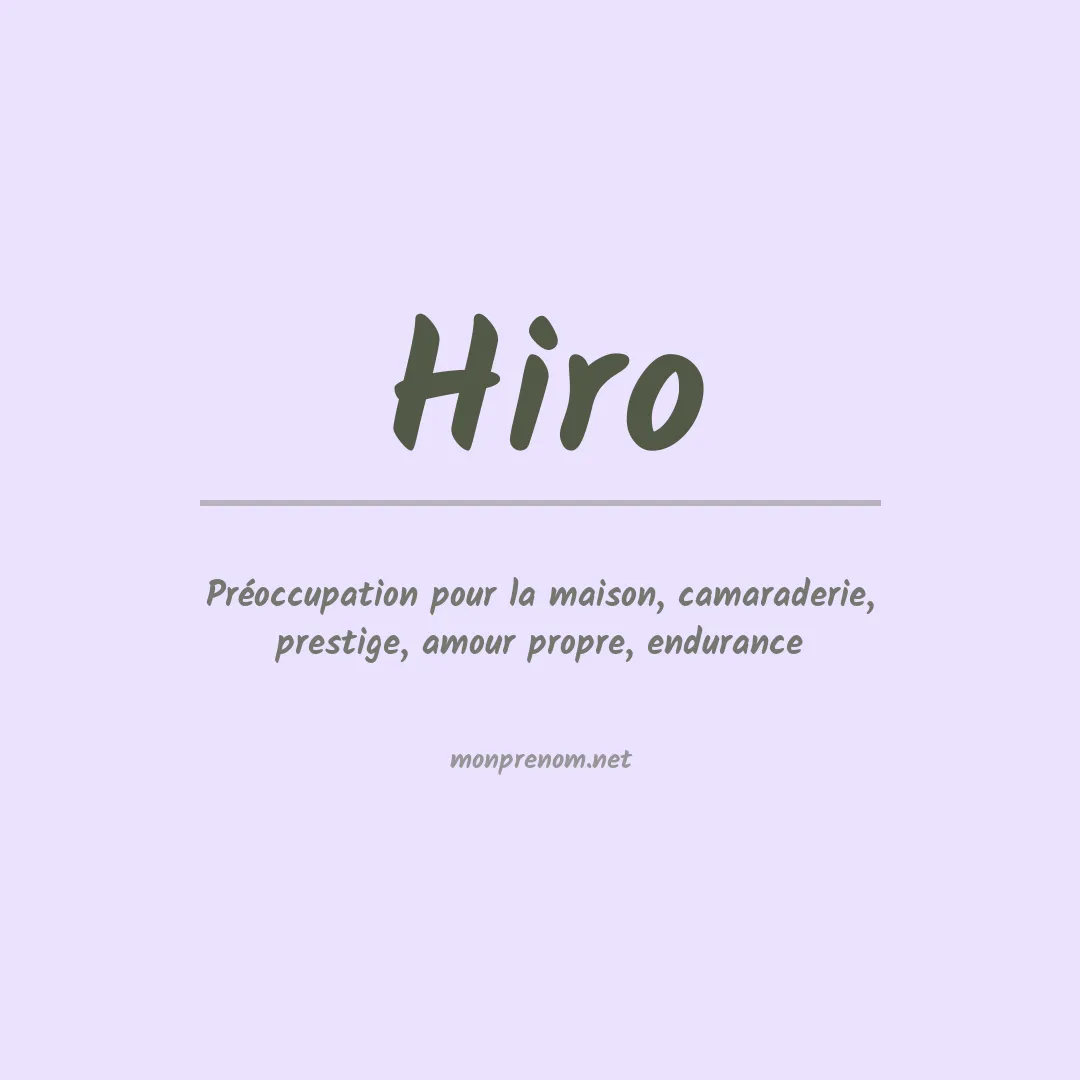 Signification du Prénom Hiro