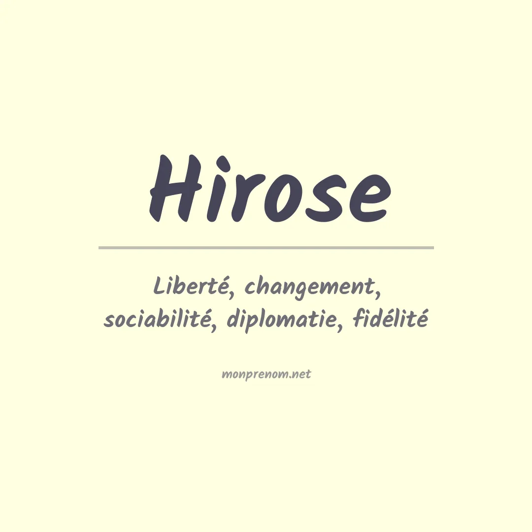 Signification du Prénom Hirose