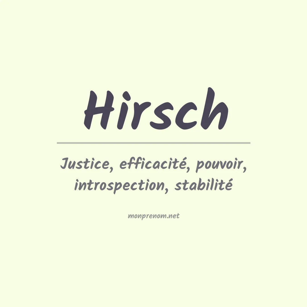 Signification du Prénom Hirsch