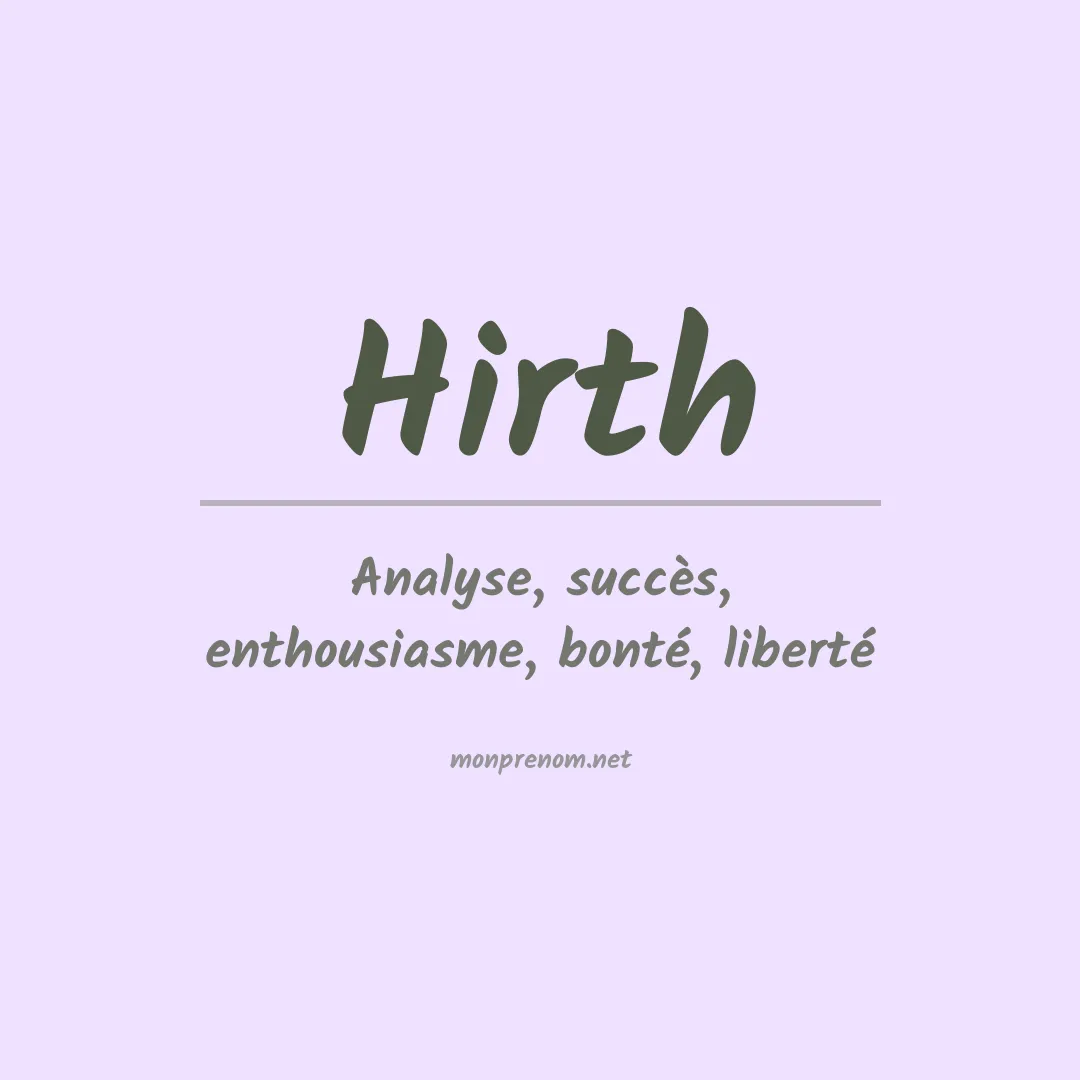 Signification du Prénom Hirth