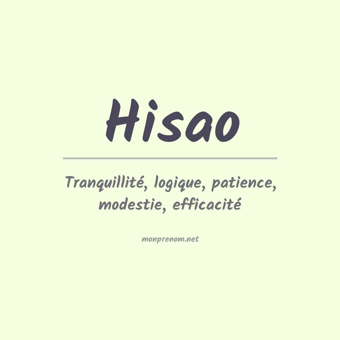 Signification du Prénom Hisao