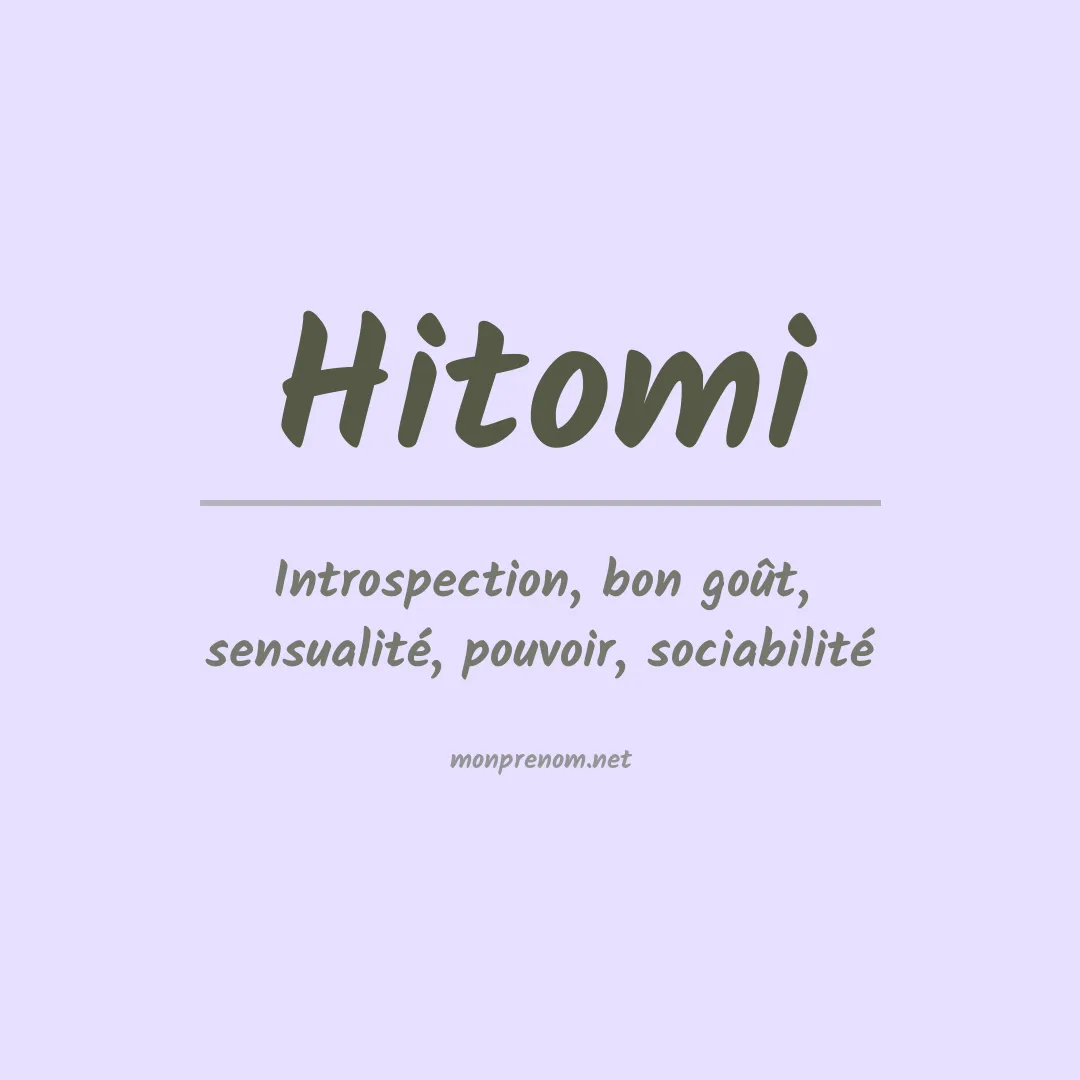 Signification du Prénom Hitomi