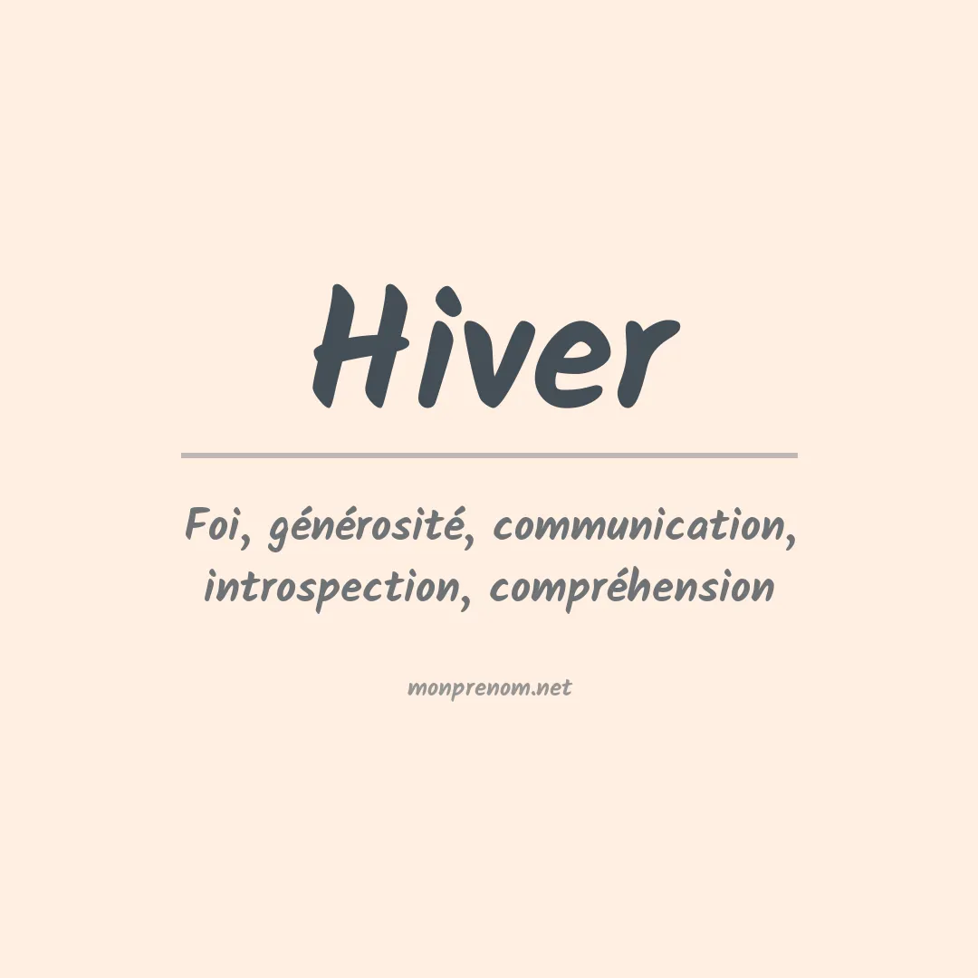 Signification du Prénom Hiver Signification du Prénom Hiver