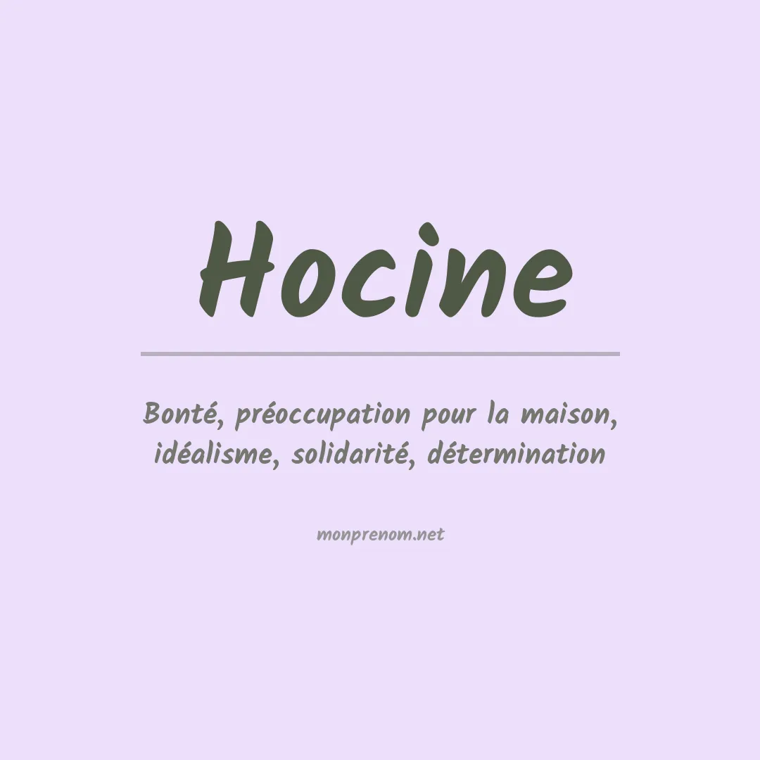 Signification du Prénom Hocine