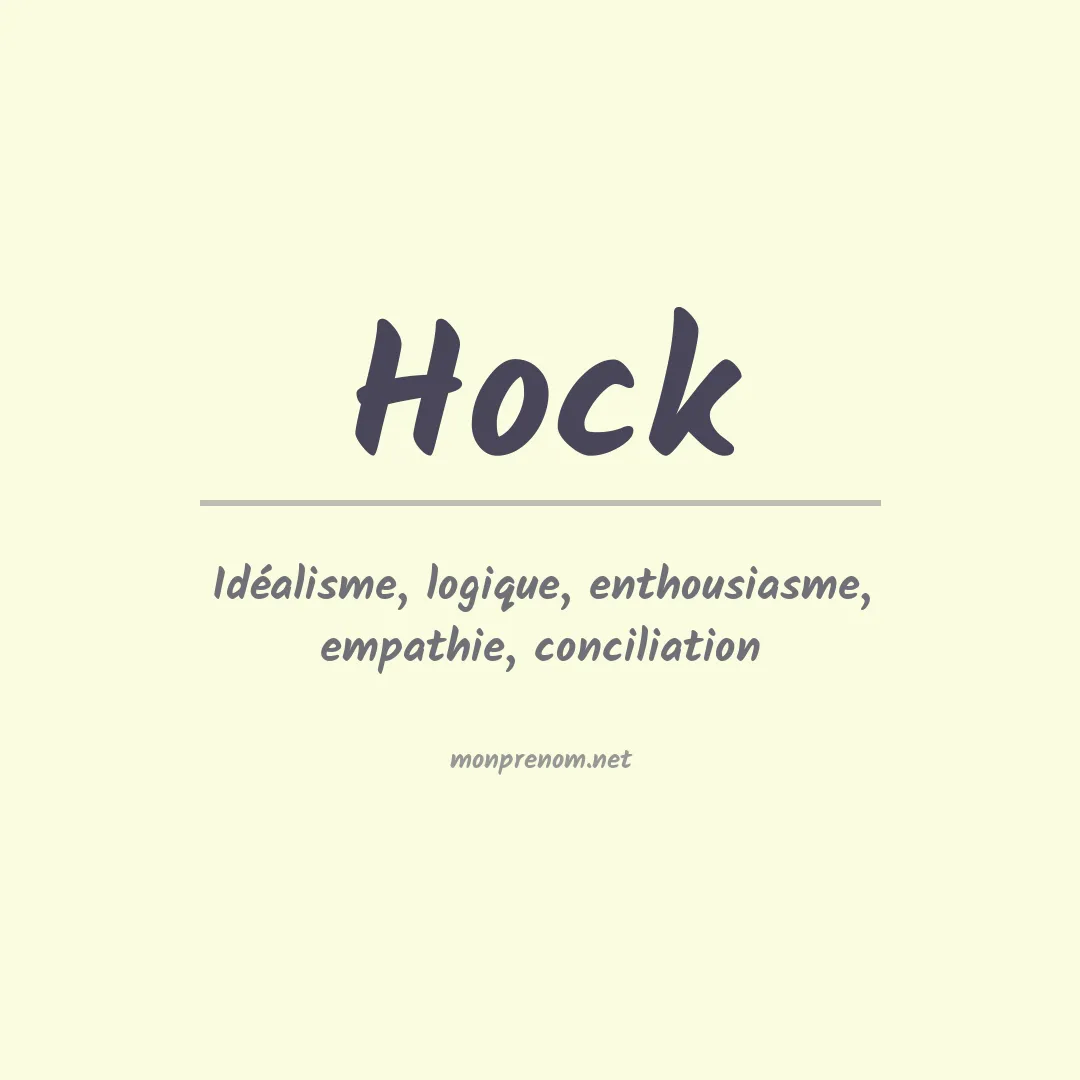 Signification du Prénom Hock