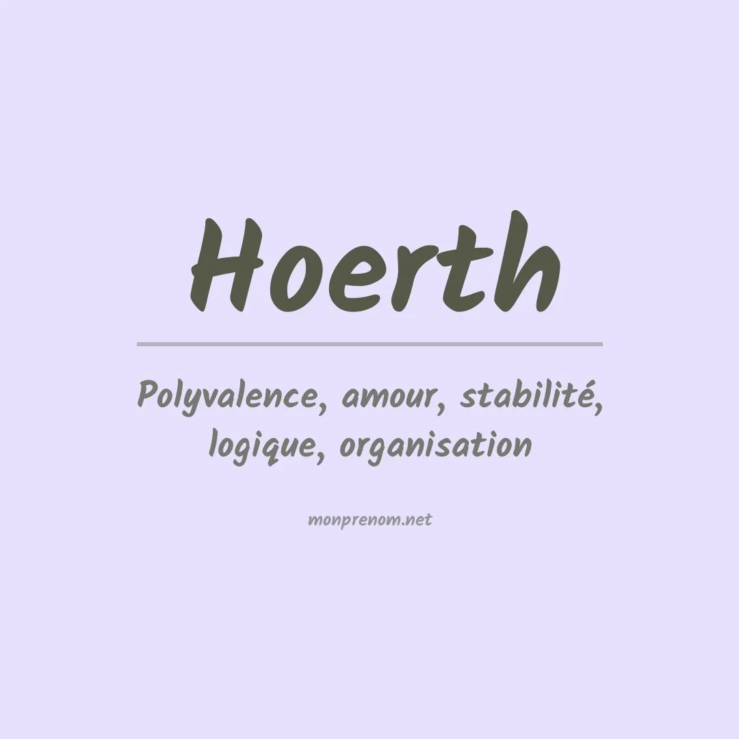 Signification du Prénom Hoerth