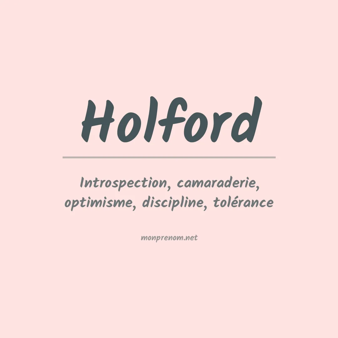 Signification du Prénom Holford