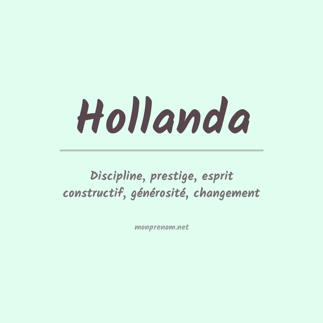 Signification du Prénom Hollanda