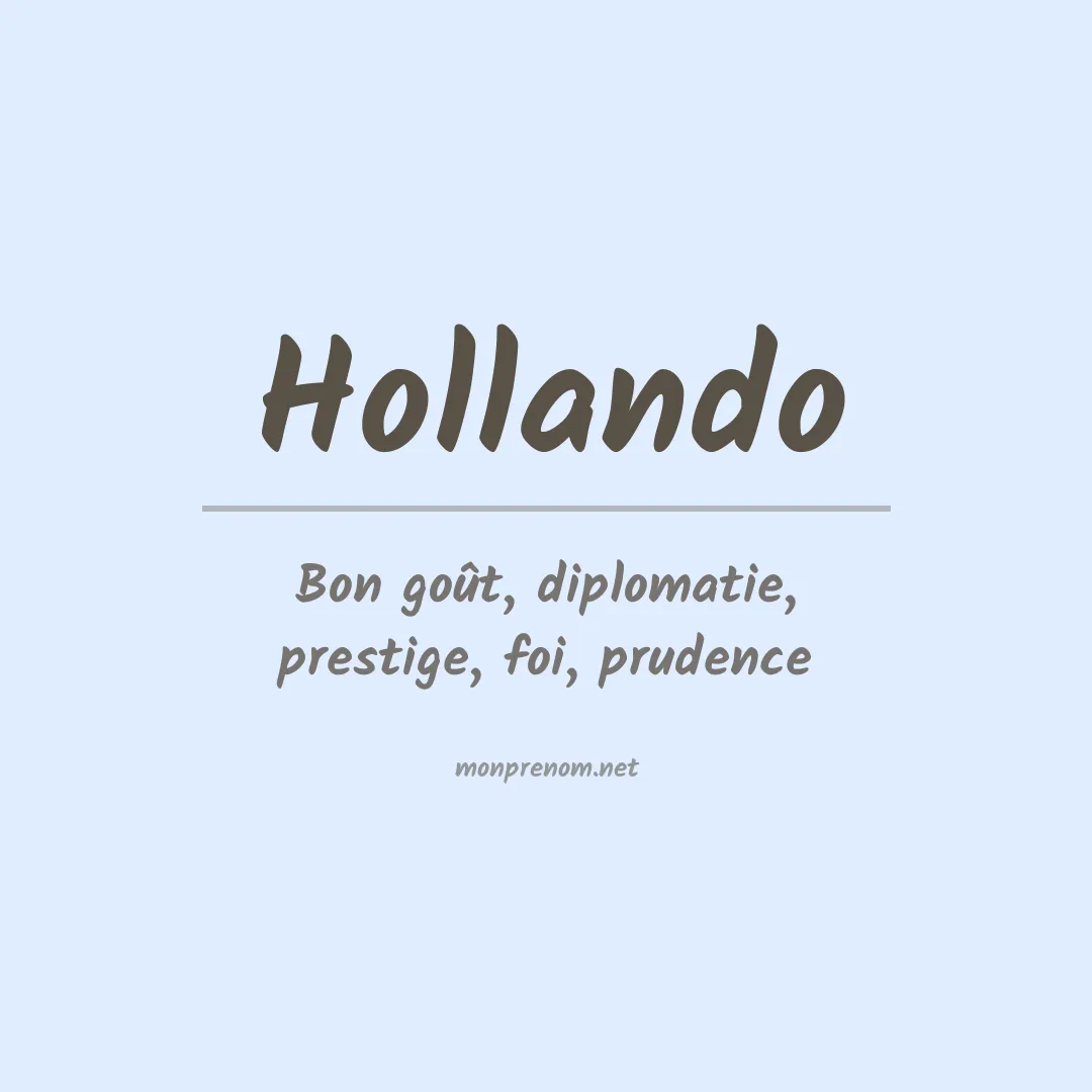 Signification du Prénom Hollando Signification du Prénom Hollando