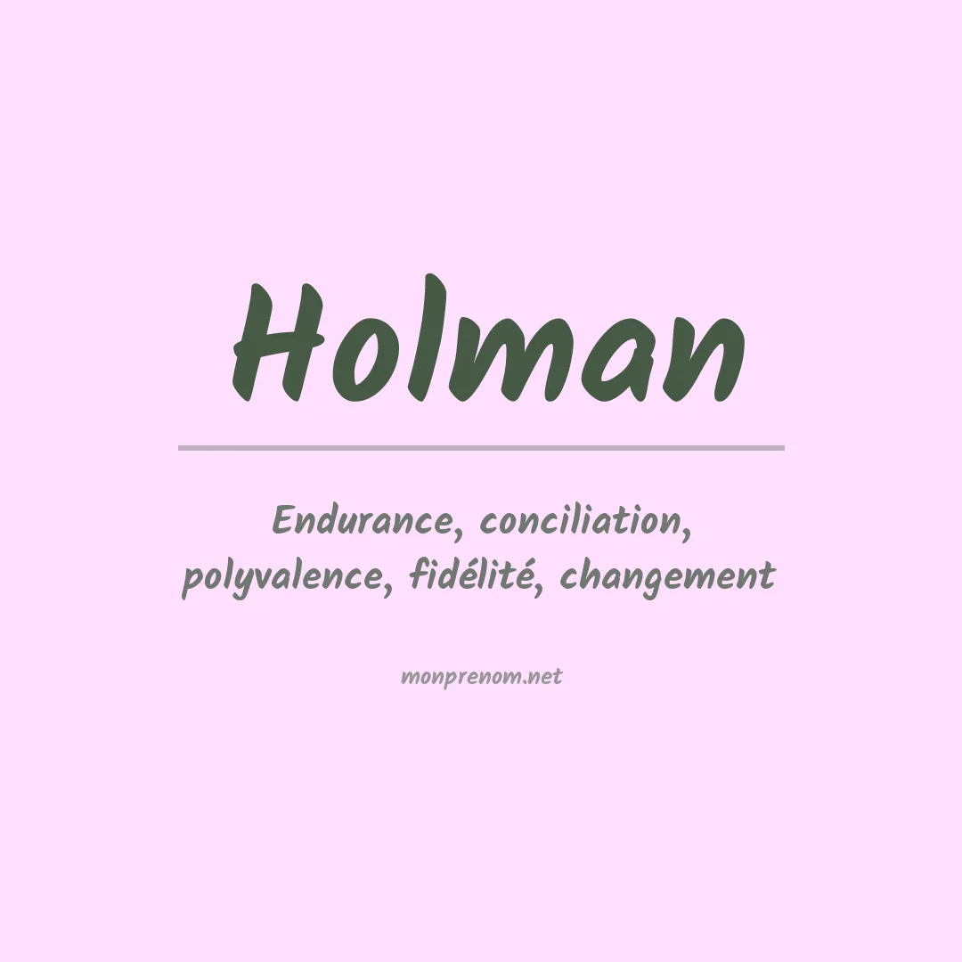 Signification du Prénom Holman