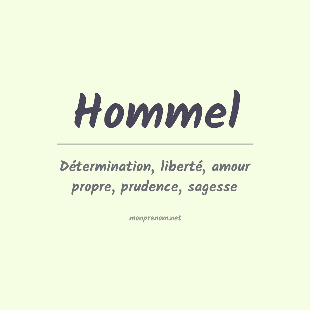 Signification du Prénom Hommel