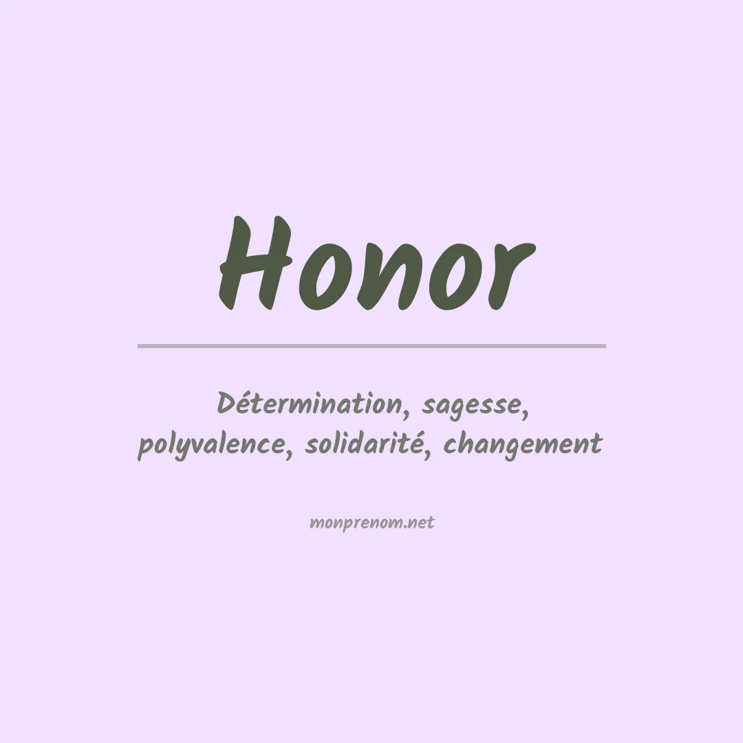 Signification du Prénom Honor