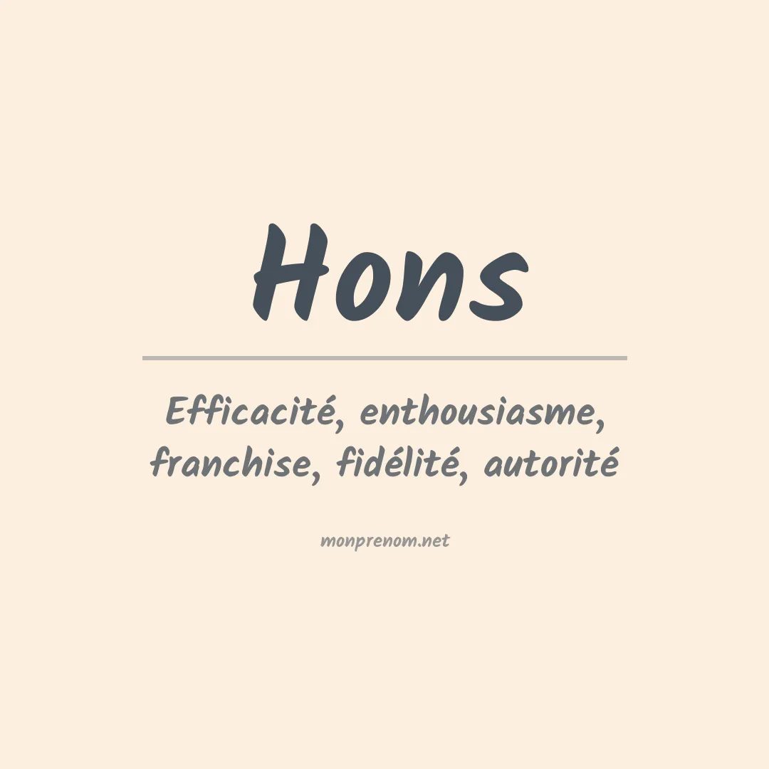 Signification du Prénom Hons