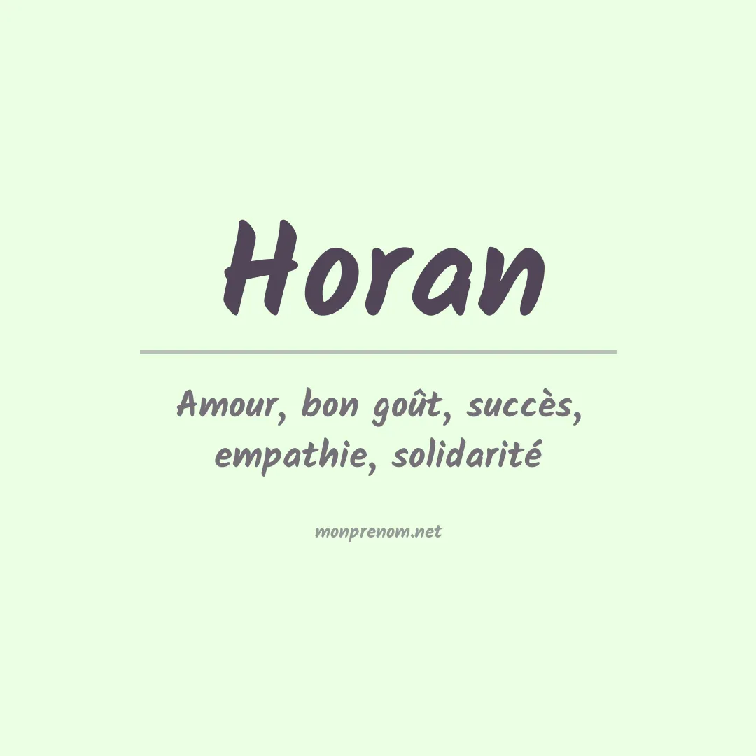Signification du Prénom Horan