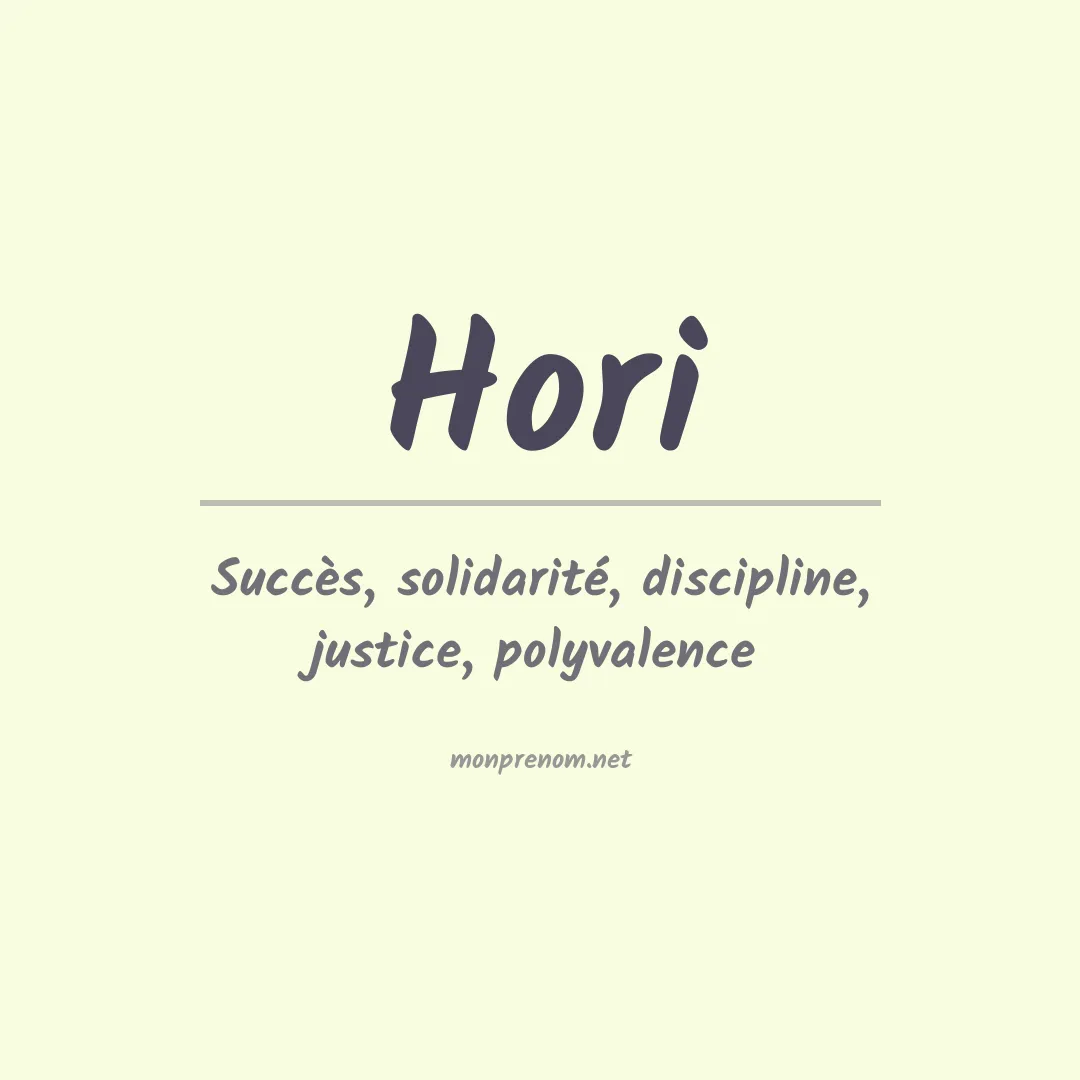 Signification du Prénom Hori