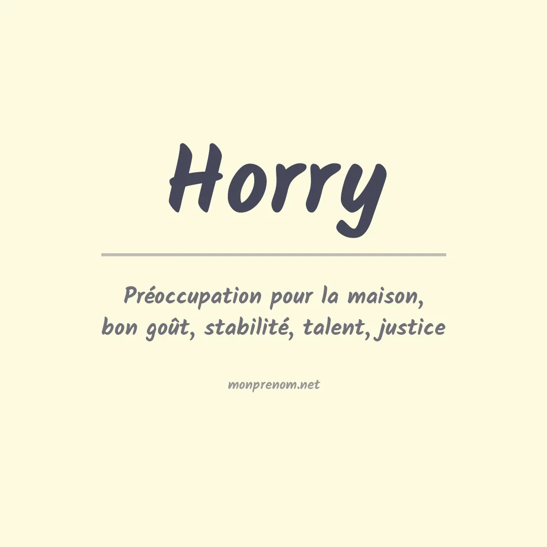 Signification du Prénom Horry