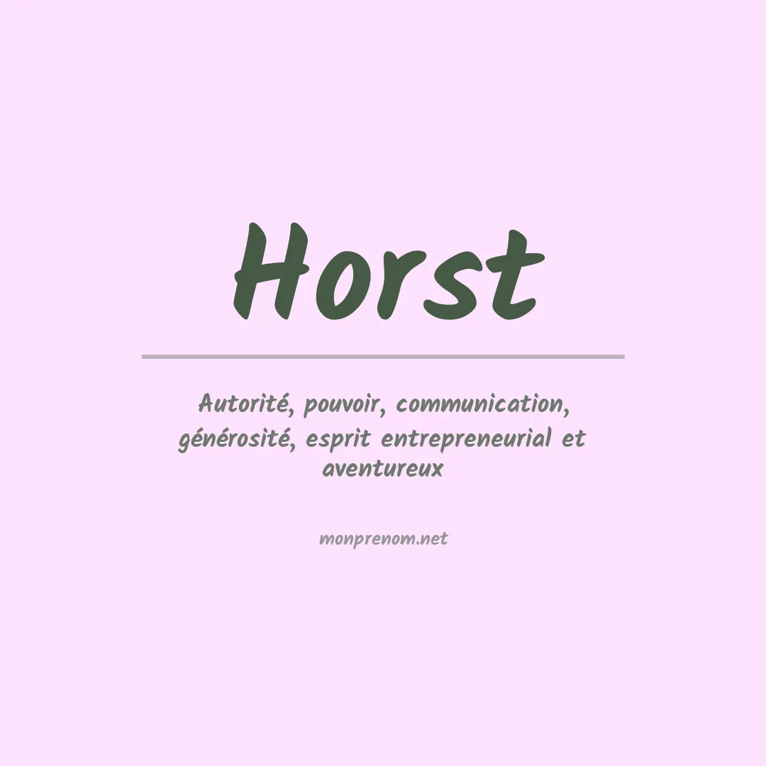 Signification du Prénom Horst