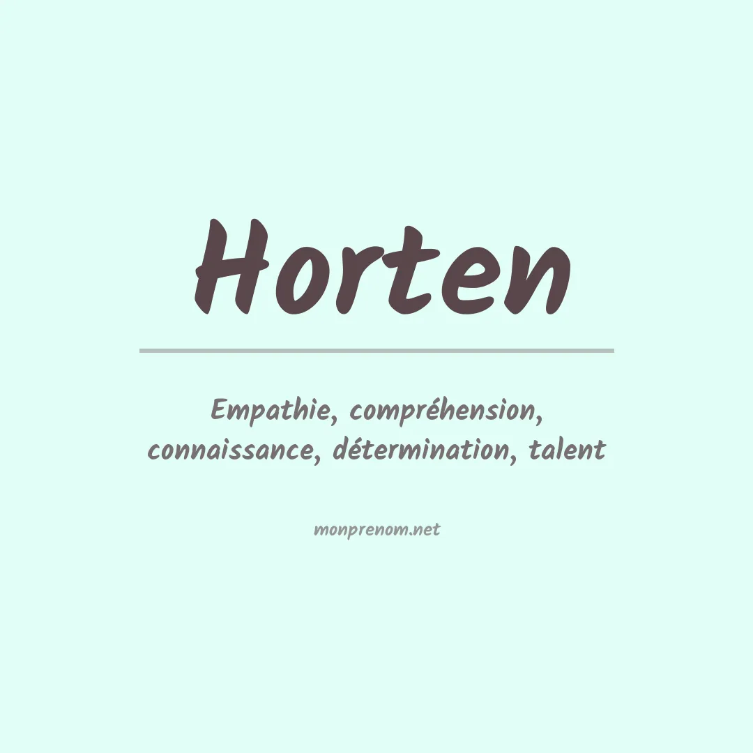 Signification du Prénom Horten