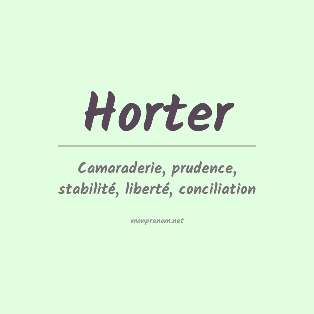 Signification du Prénom Horter