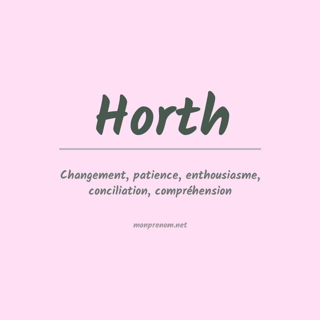 Signification du Prénom Horth