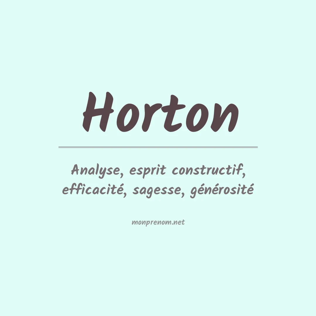 Signification du Prénom Horton