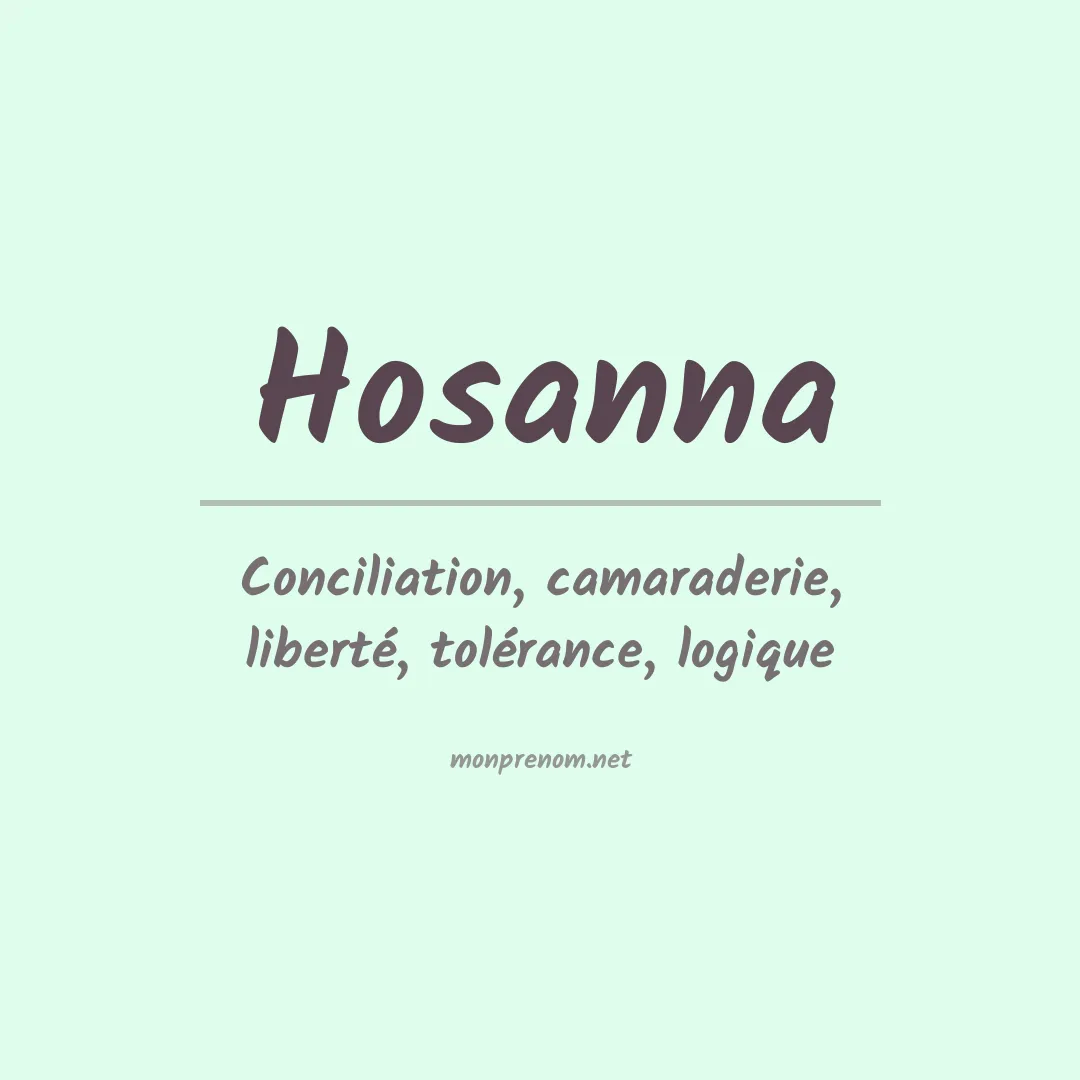 Signification du Prénom Hosanna