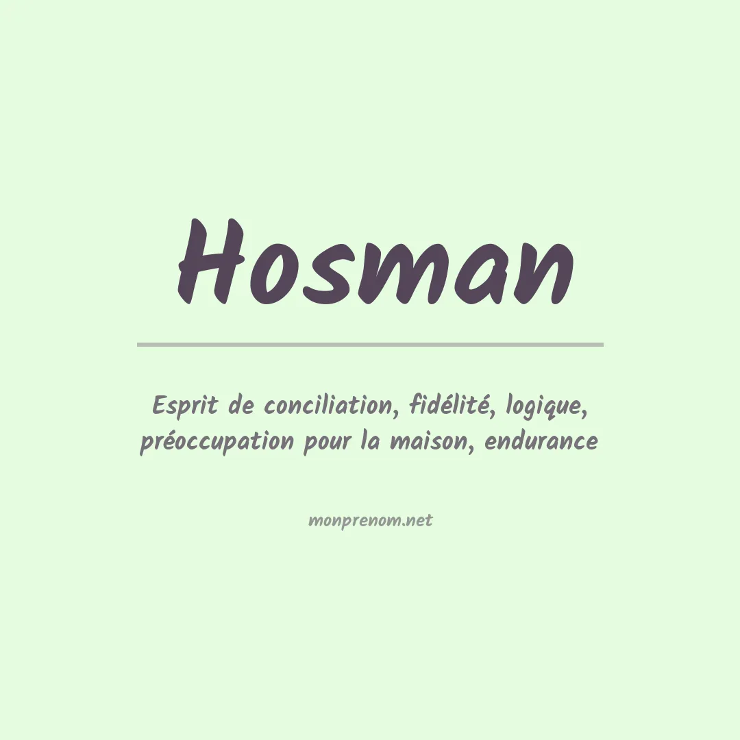 Signification du Prénom Hosman
