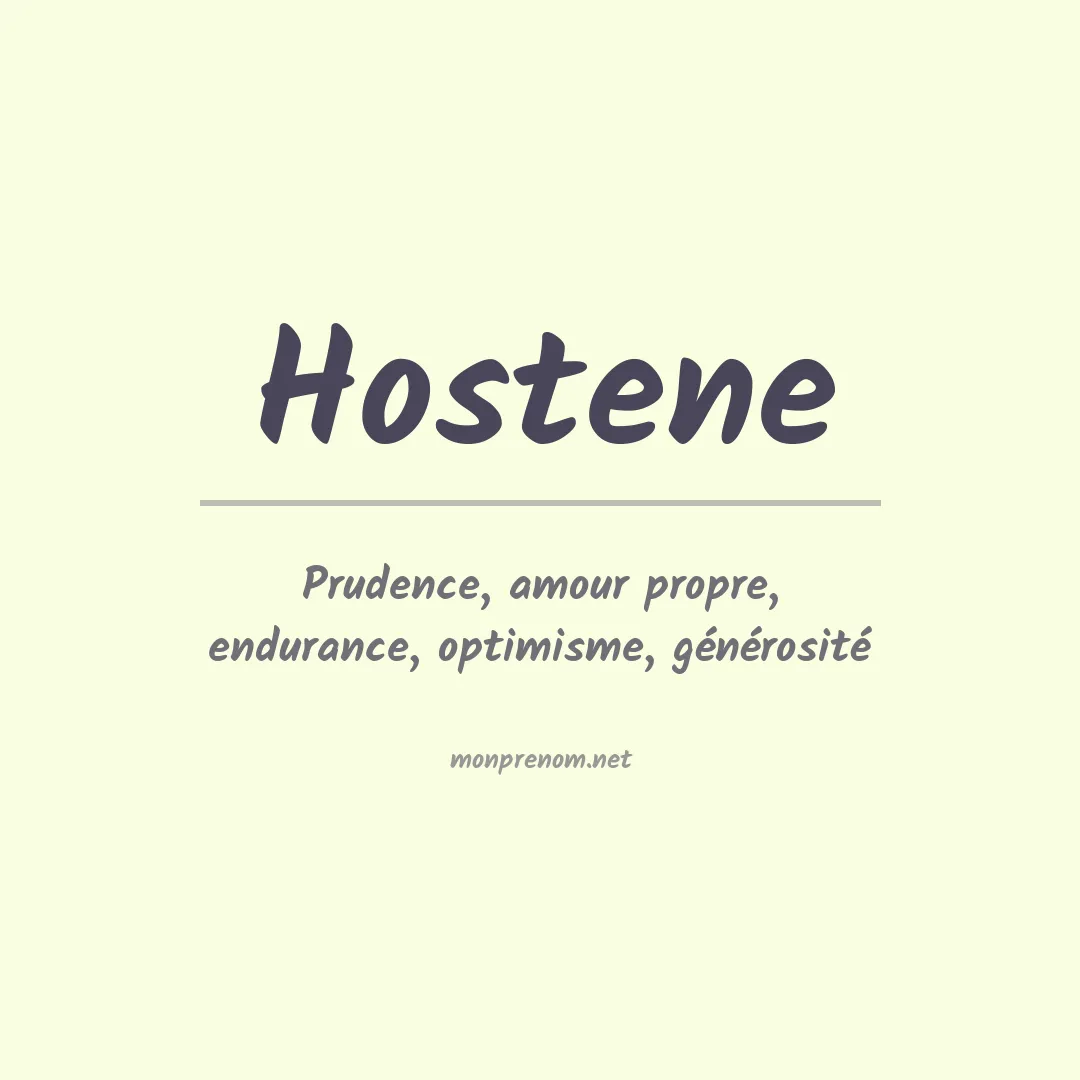 Signification du Prénom Hostene