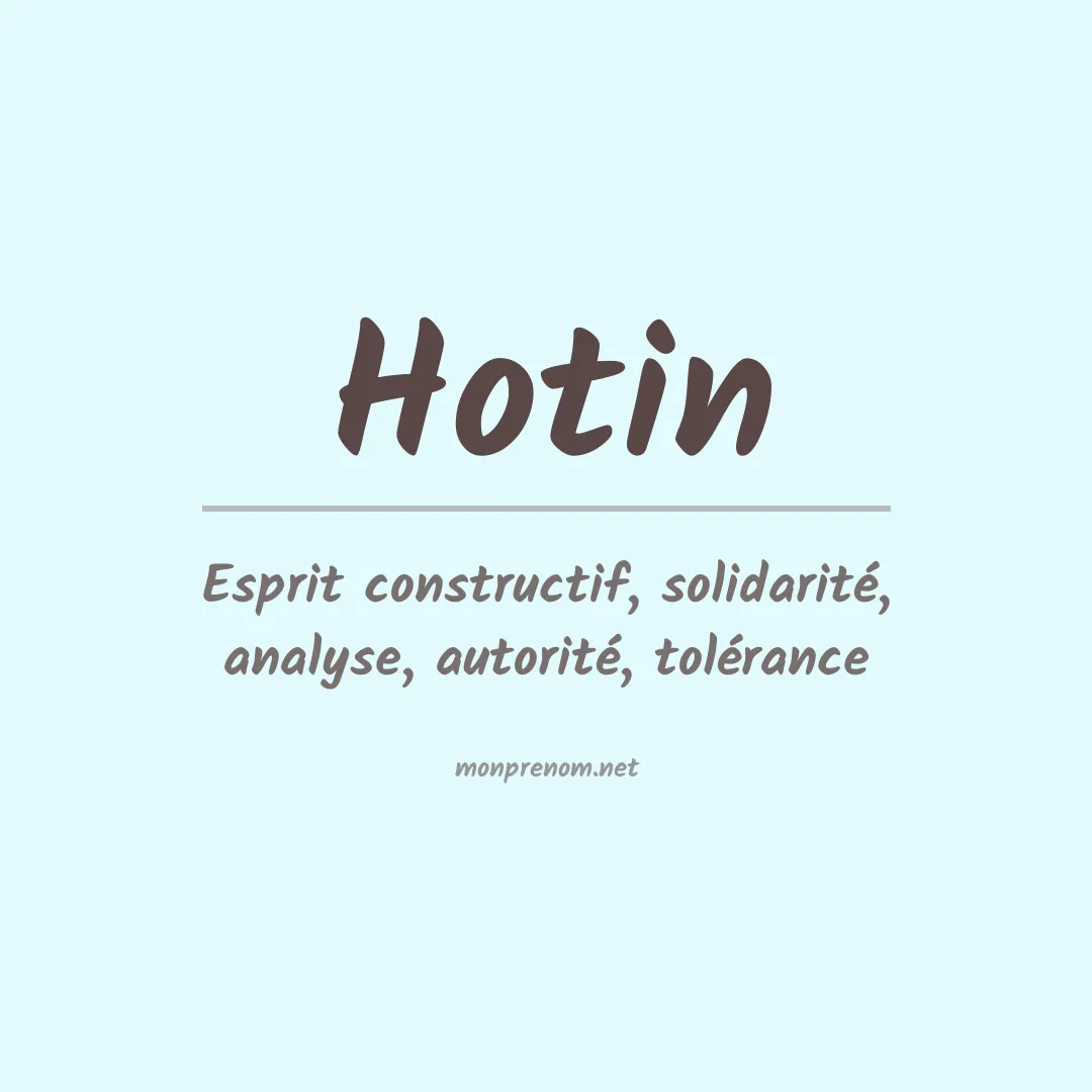 Signification du Prénom Hotin Signification du Prénom Hotin