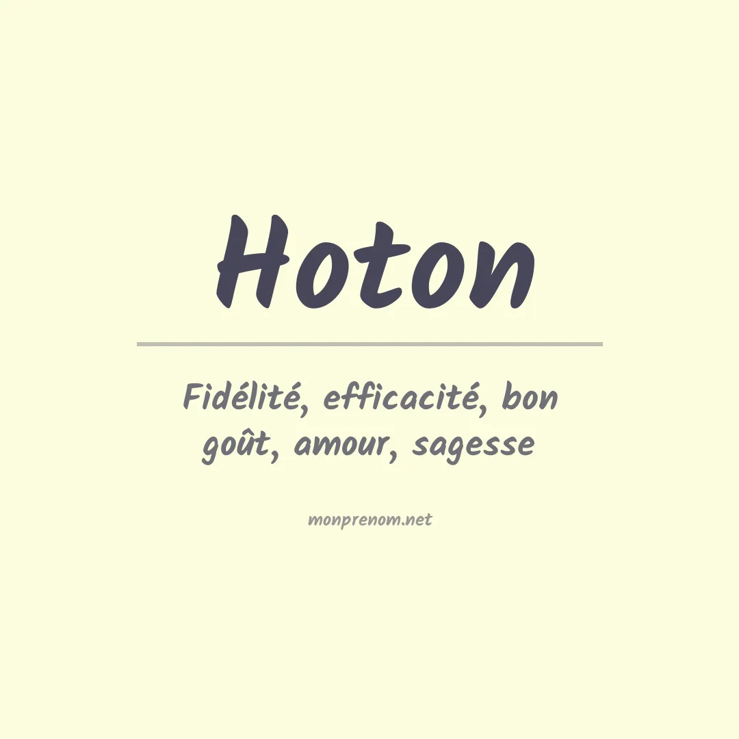 Signification du Prénom Hoton