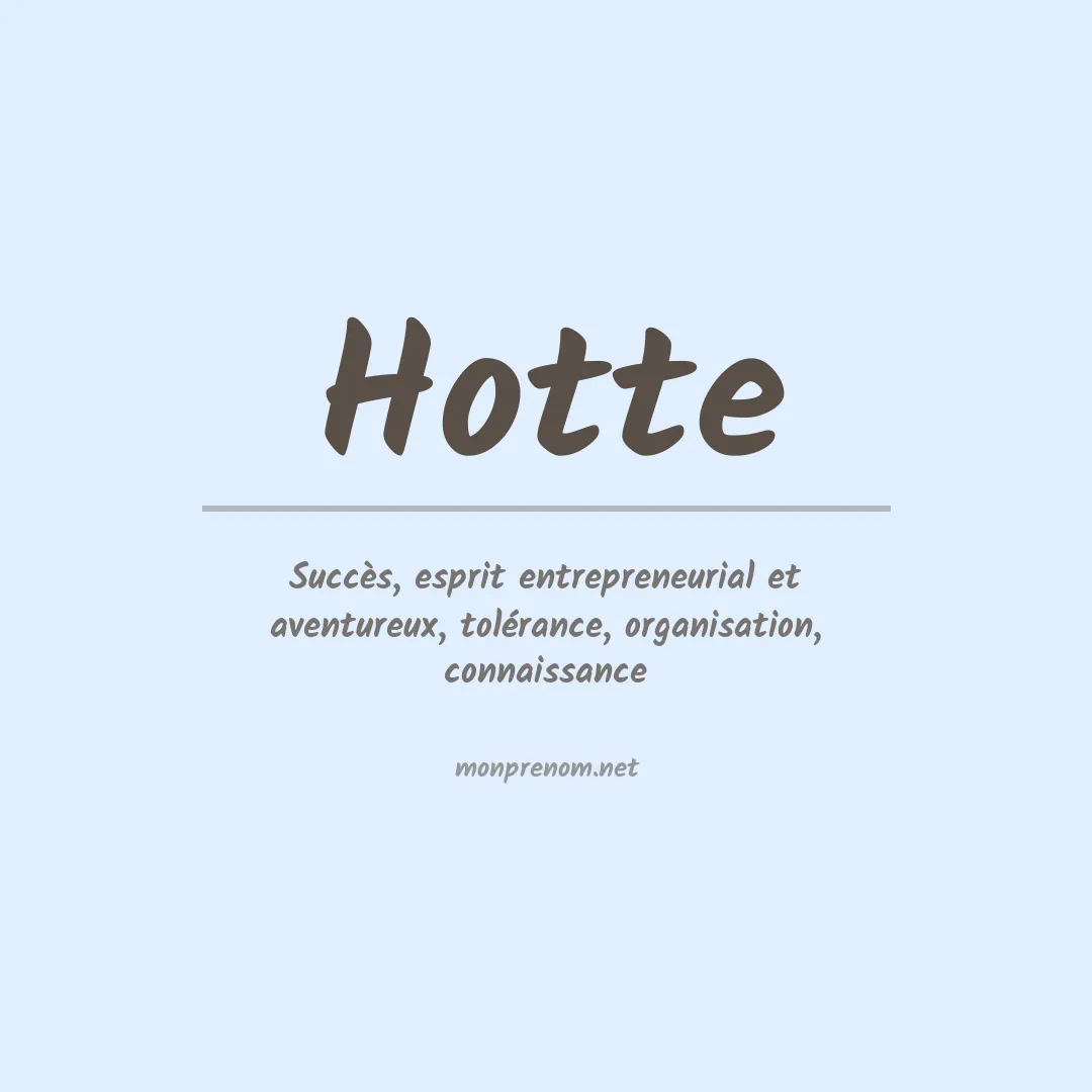 Signification du Prénom Hotte