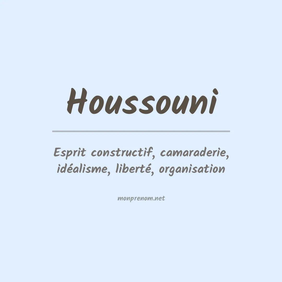 Signification du Prénom Houssouni Signification du Prénom Houssouni