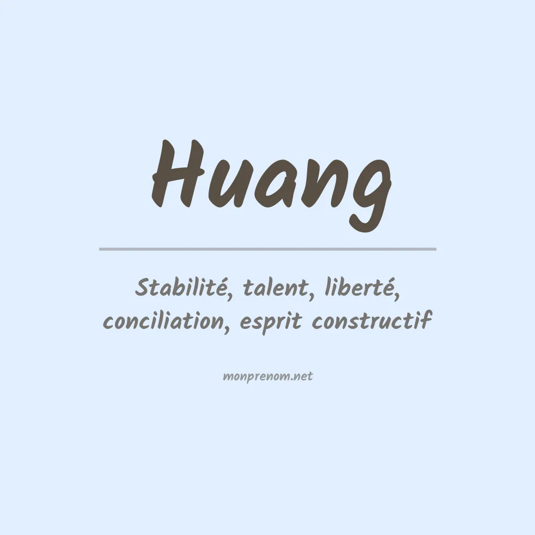 Signification du Prénom Huang