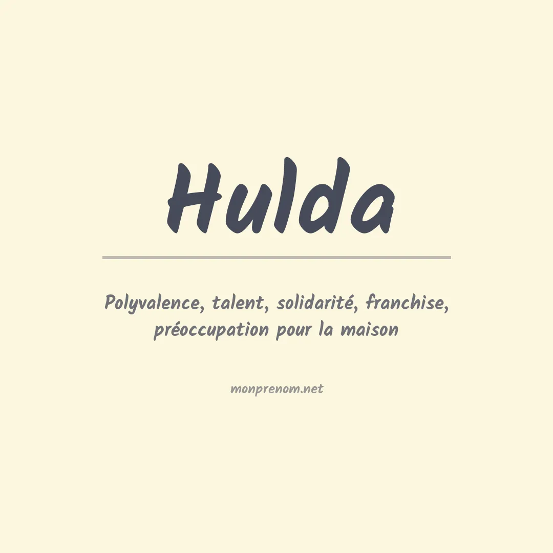 Signification du Prénom Hulda