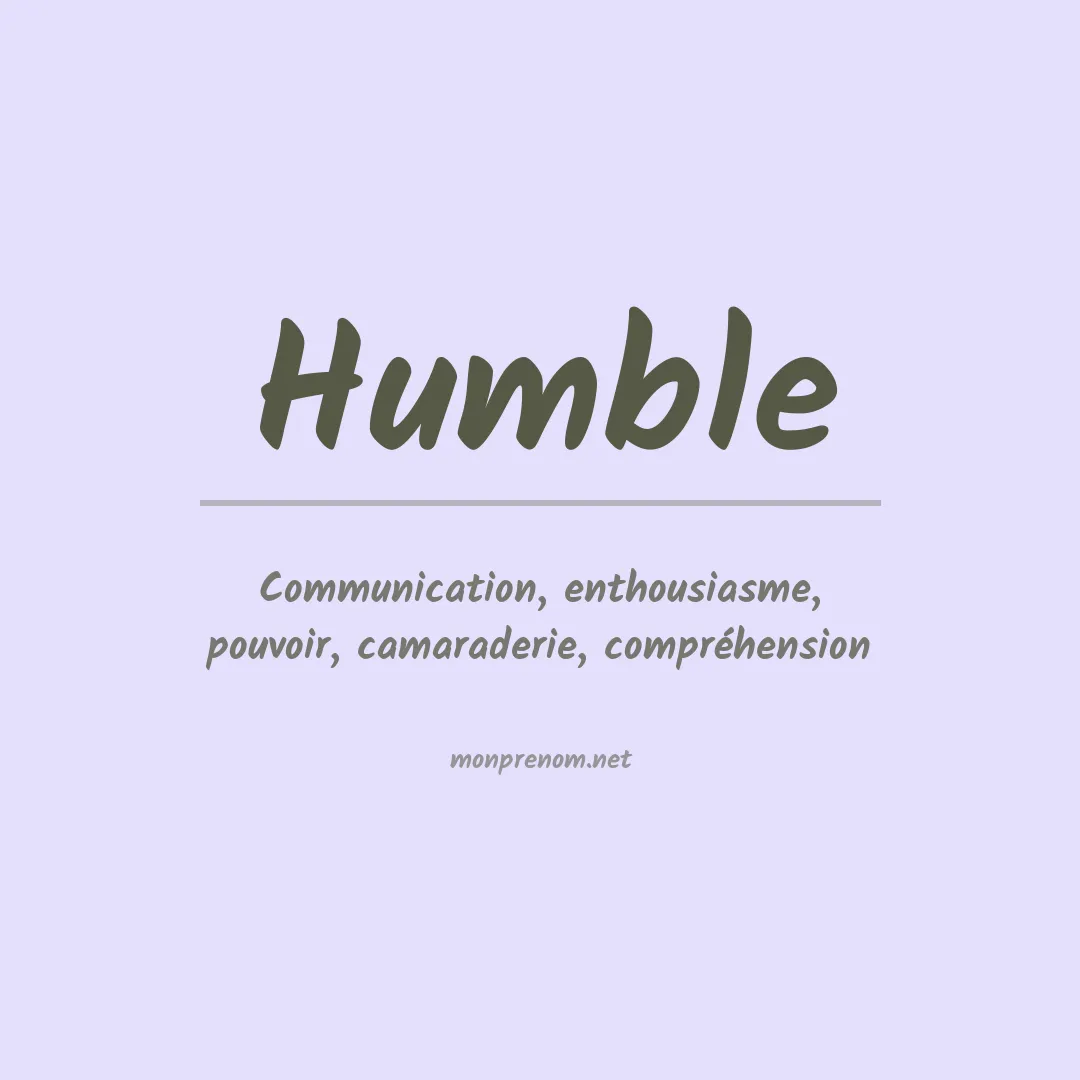 Signification du Prénom Humble