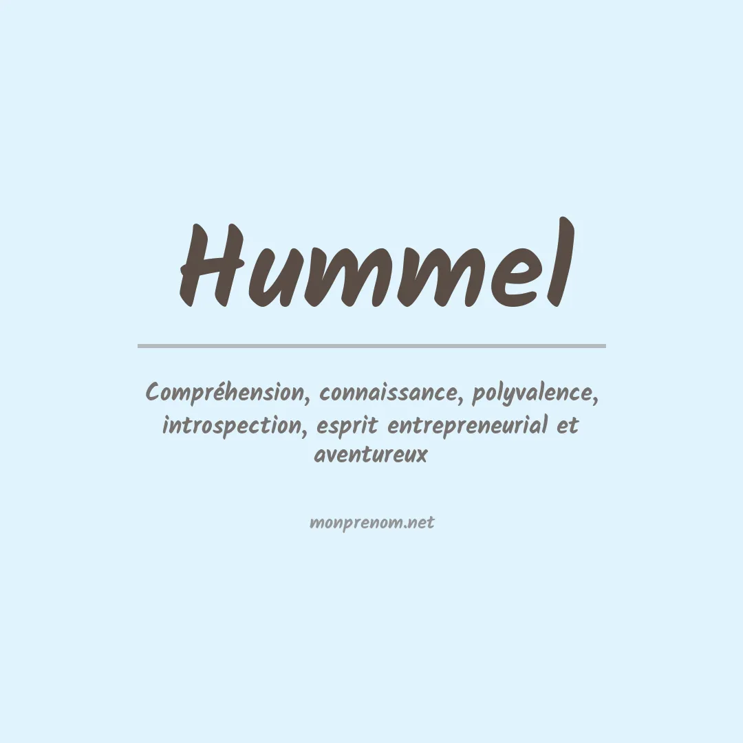 Signification du Prénom Hummel