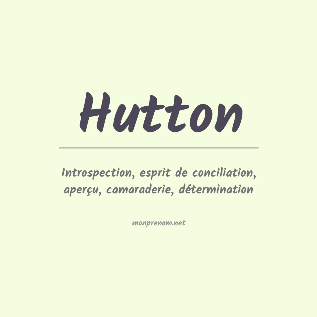 Signification du Prénom Hutton