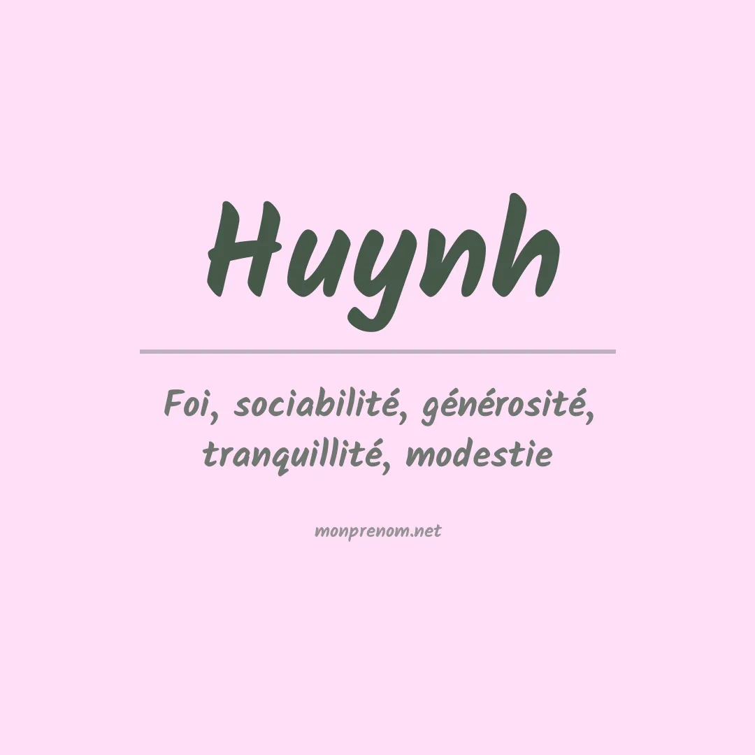 Signification du Prénom Huynh