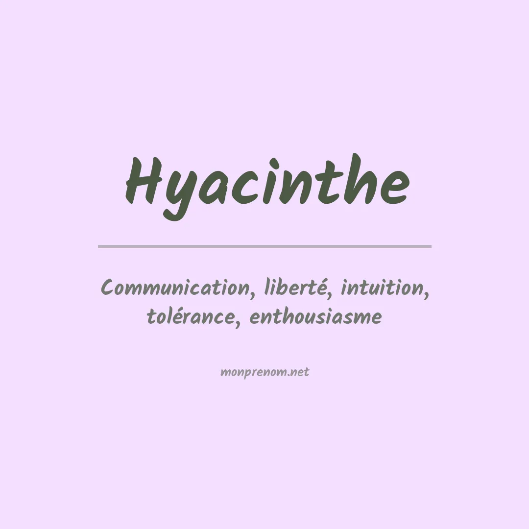 Signification du Prénom Hyacinthe