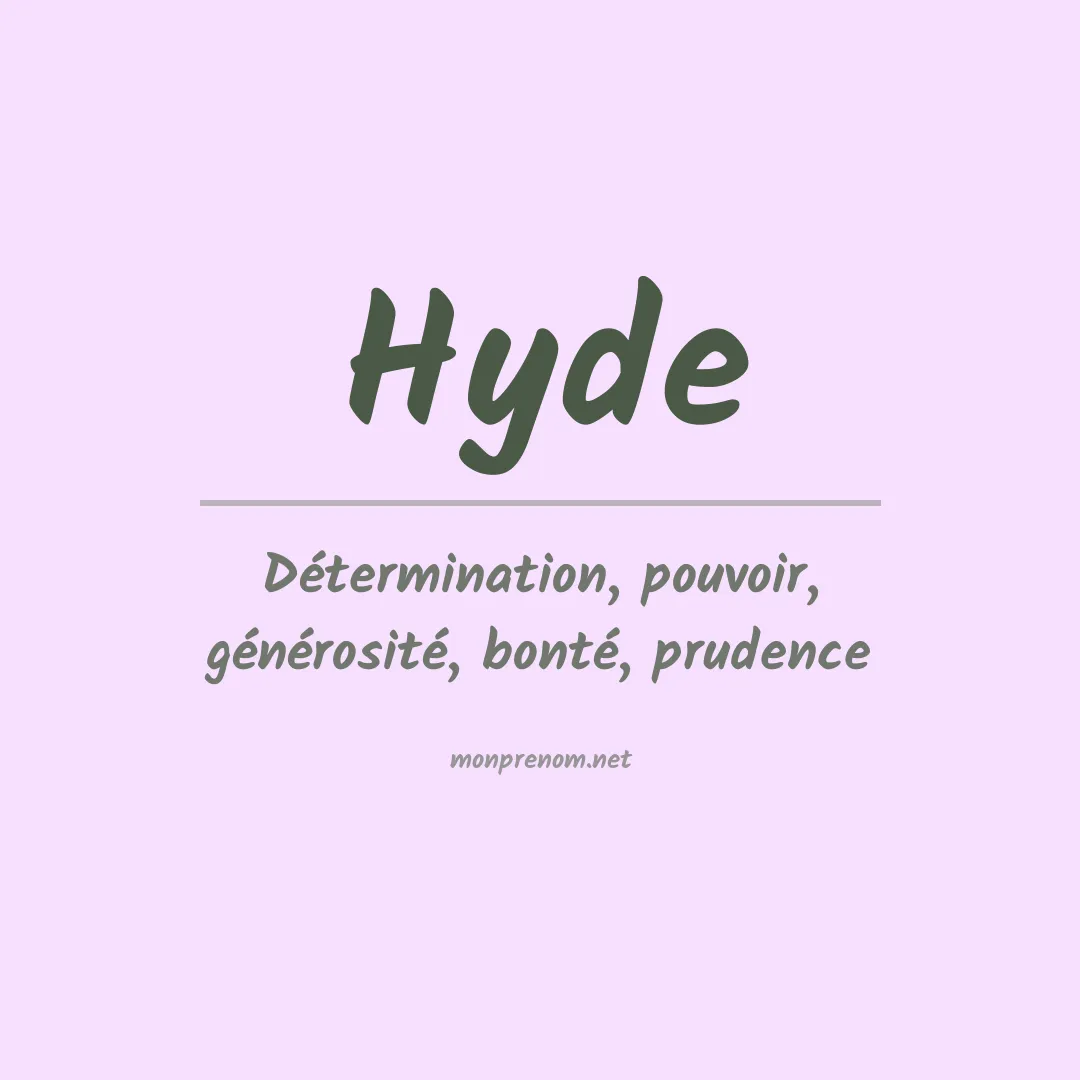 Signification du Prénom Hyde